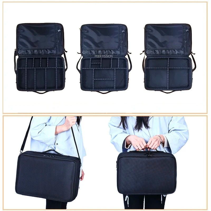 Neue Oxford-Stoff-Make-up-Tasche mit großem Fassungsvermögen und Fächern für Damen, Reise-Kosmetiketui_voghion.com
