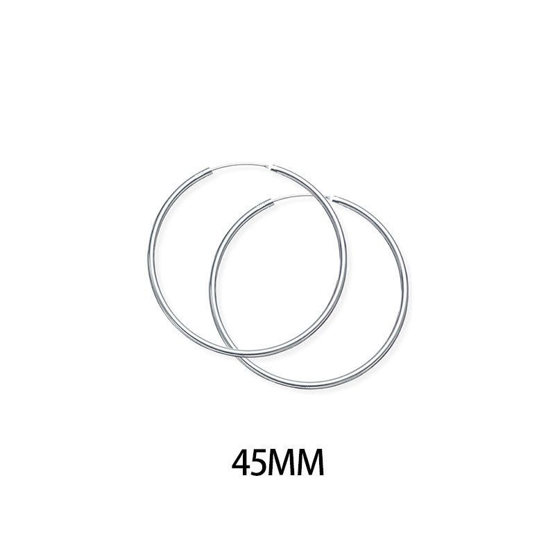 Orecchini a cerchio grandi in argento puro S per donna, eleganti orecchini coreani esagerati, semplici e unici, versatili e_voghion.com