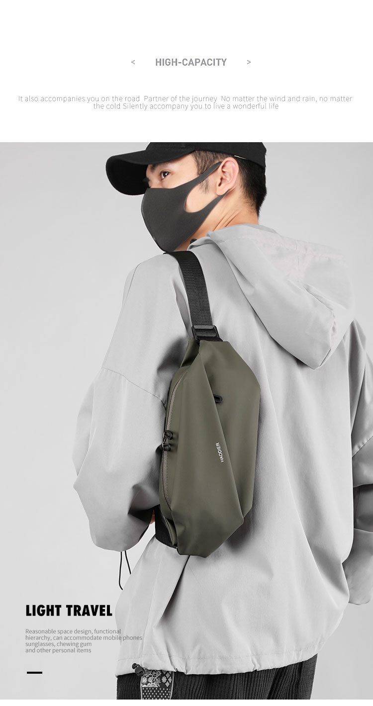 Cross-border New Men's Fanny Pack Outdoor Running Mobile Phone Bag Multi-functional Large-capacity Breast Bag Casual Shoulder Messenger Bag_voghion.com