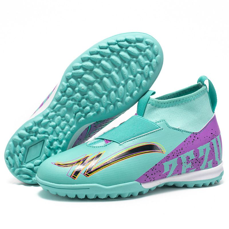 Scarpe da calcio con lacci senza lacci, tacchetti da calcio slip-on, suola in gomma TF, scarpe da allenamento in erba sintetica per scuola primaria e secondaria_voghion.com