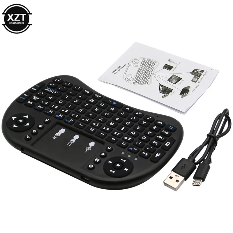 Clavier sans fil i8 2.4GHz, rétro-éclairage, Air Mouse, télécommande tactile, portable, pour Smart TV Box, ordinateur de bureau, 7 couleurs_voghion.com