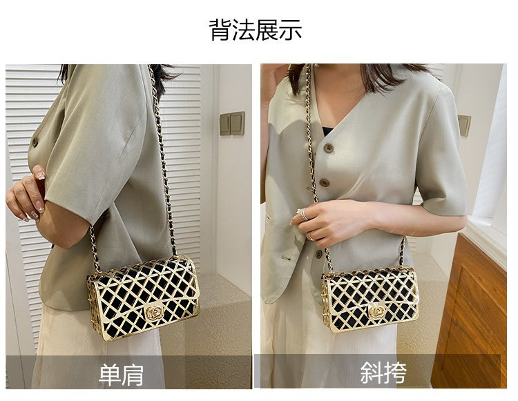 Xiaoxiang Wind Rhombic liten väska Kvinnor 2023 Sommar Nytt Mode Liten fyrkantig väska high-end sense chain axel Messenger bag_voghion.com