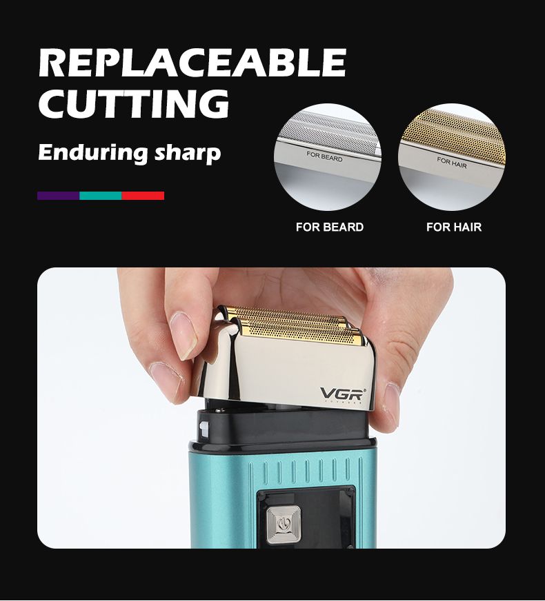 VGR Professionele Haar Elektrische Baardtrimmer Nat Droog Scheren hine Digitaal Display Scheerapparaat Voor Mannen V-357_voghion.com