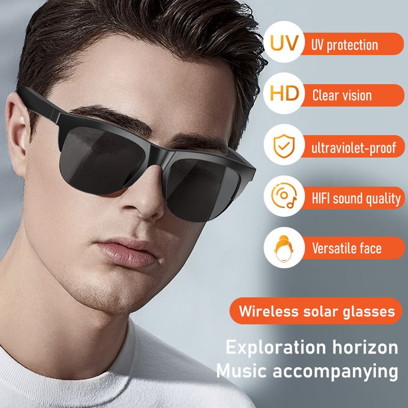 Uudet älykkäät aurinkolasit, langattomat Bluetooth-kuulokkeet, aurinkovoide, silmiensuojaus, audioaurinkolasit, TWS-kuulokkeet_voghion.com