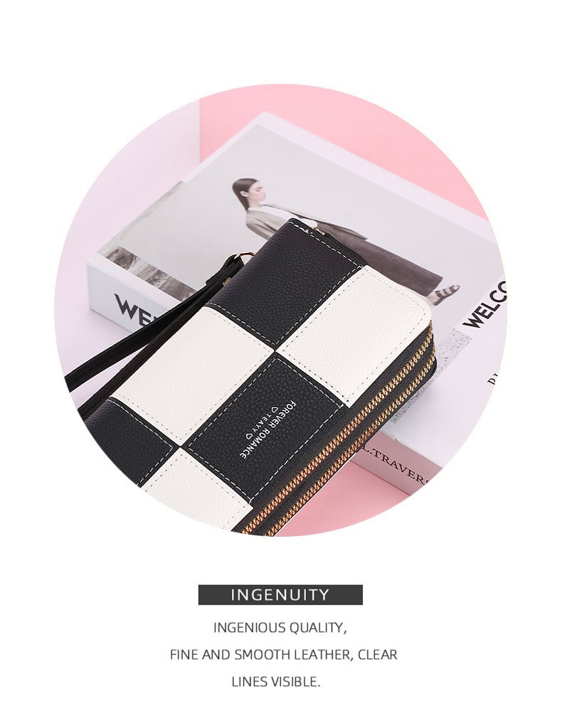 Multi-color Optional Girls' Long Wallet, Wallet In Hand, Women's Three-color Splicing Zipper, Mobile Phone Bag, Wallet, Wallet_voghion.com