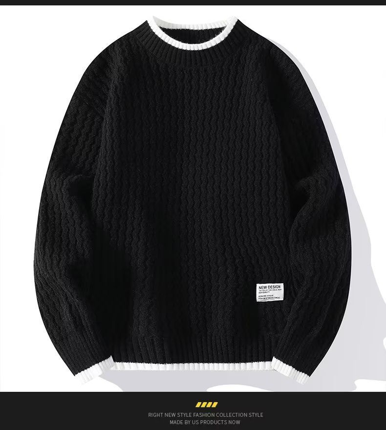 Maglione versatile e alla moda da uomo, modello autunno inverno 2025, in maglia larga e comoda_voghion.com