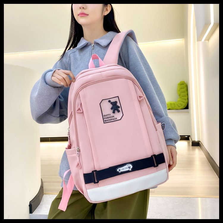 Kinderrucksäcke Moderucksack Neue einfache Junior High School Student Vierteilige Schultasche Große Kapazität Computertasche Nylonrucksack_voghion.com