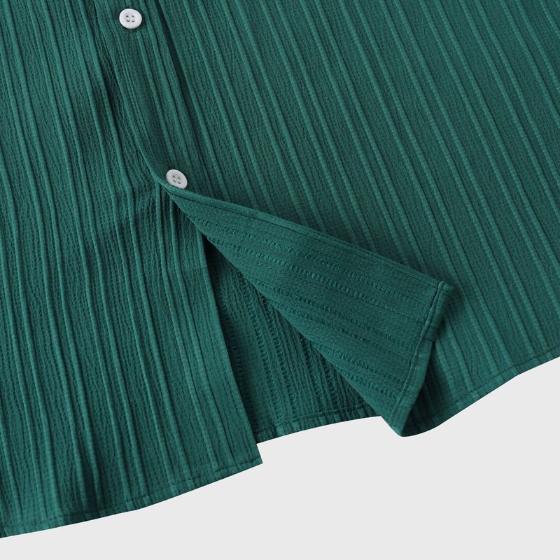 Goods 2024 summer new solid color lapel short sleeved shirt men's_voghion.com