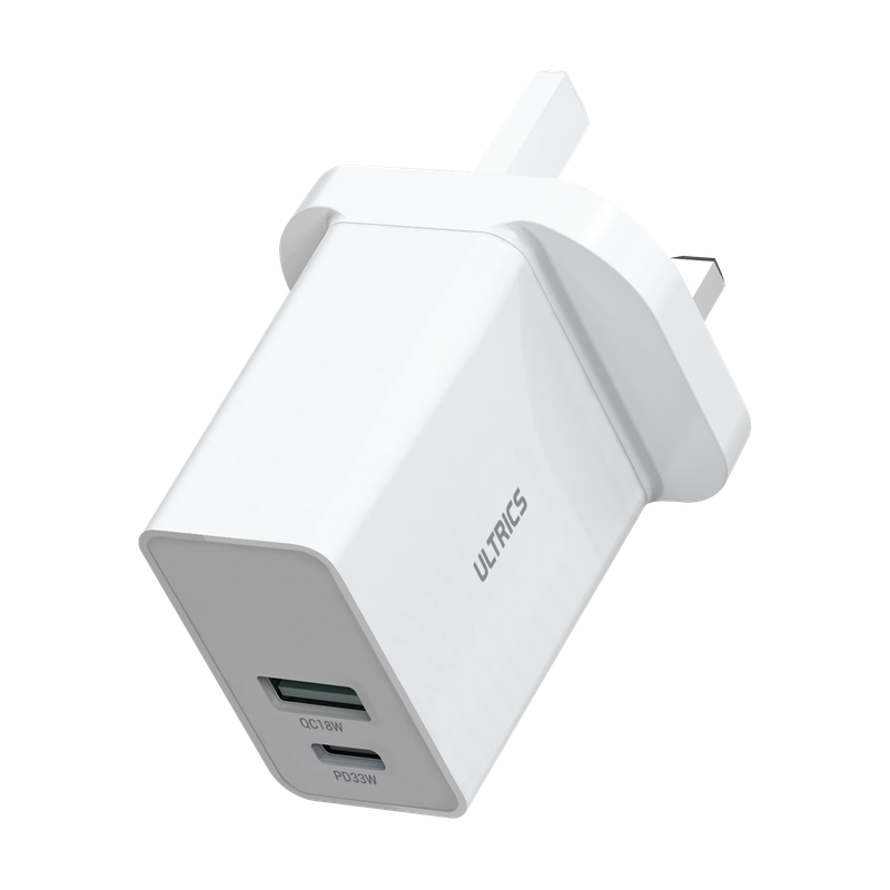 33W GaN USB C PD Wandladegerät 3.0 UK-Stecker-Stromadapter IPhone 15 14 Samsung_voghion.com