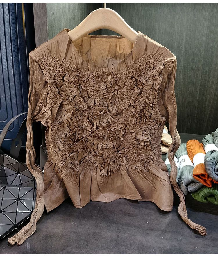 Vêtements pour femmes, jupe plissée à fleurs, haut de gamme, fait à la main, deux pièces, tempérament, mode, costume féminin, automne, nouveauté_voghion.com