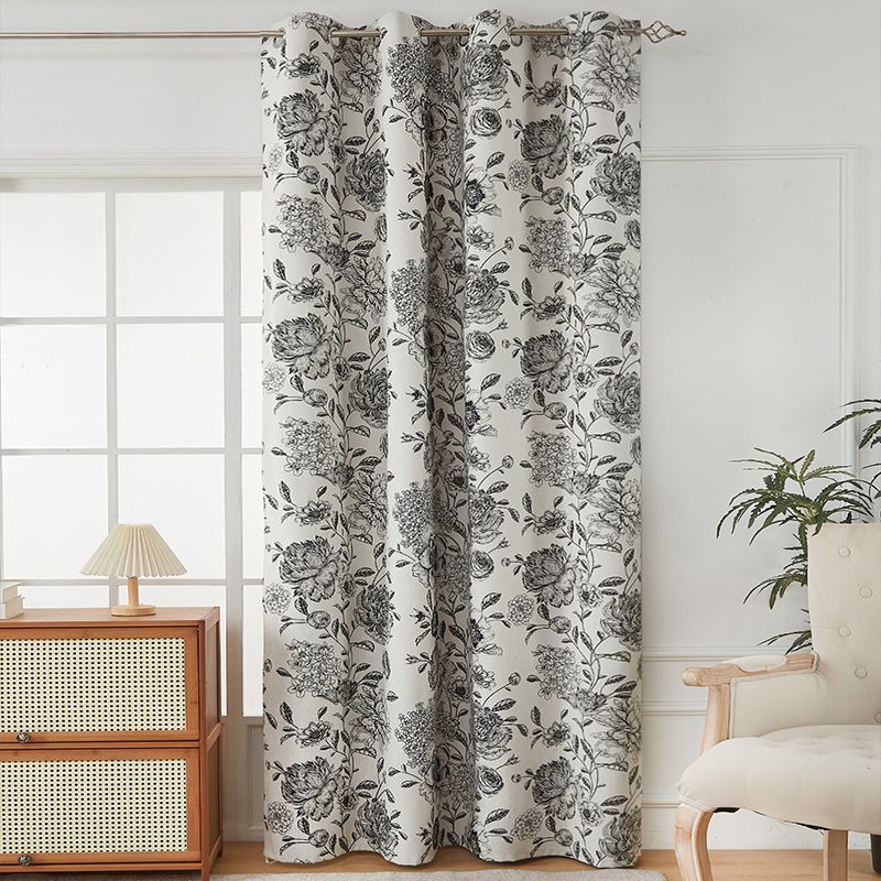 Blackout Curtains - British & American Floral Print With Grommet Top, Eco-Friendly Coating For Living Room & Bedroom (100% Light Blocking)_voghion.com