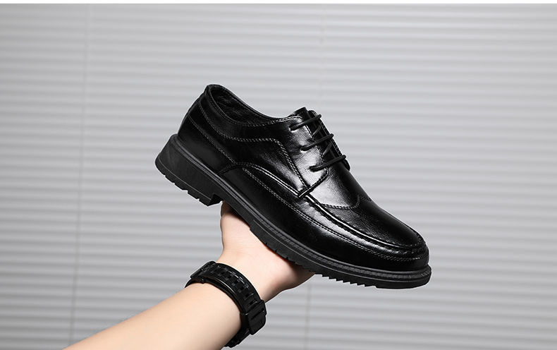 Męskie buty ślubne Derby Toe ze skóry Oxford, okrągłe_voghion.com