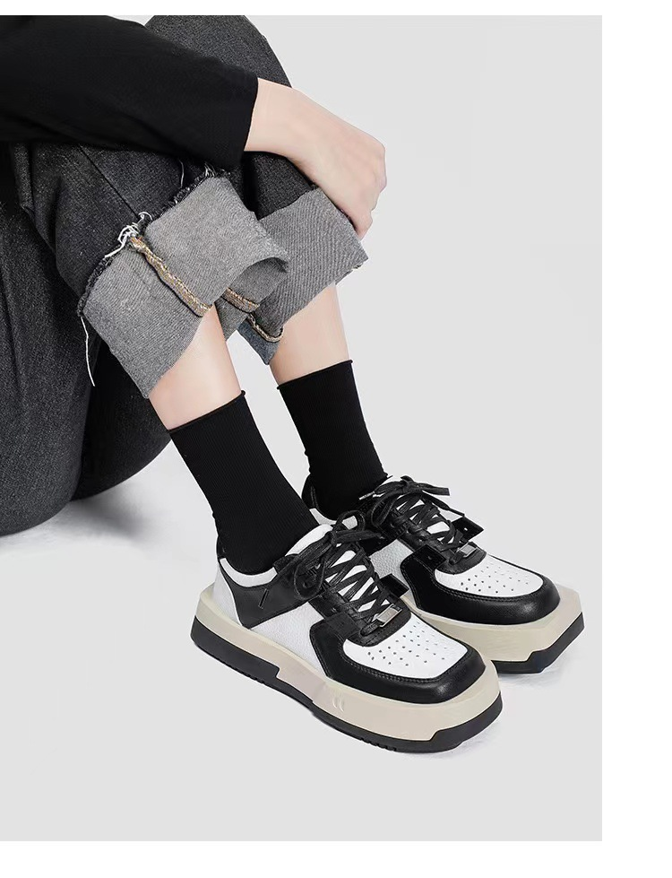CHABLESKELTH retro thick-soled round head square head mandarin duck shoes women's versatile ins trendy sneakers 2024 new style 4_voghion.com