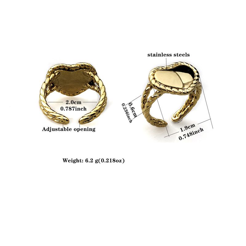 Modischer Retro-Ring aus Edelstahl mit herzförmiger Öffnung, verstellbar, für Herren und Damen, Valentinstag, Urlaubsschmuck_voghion.com
