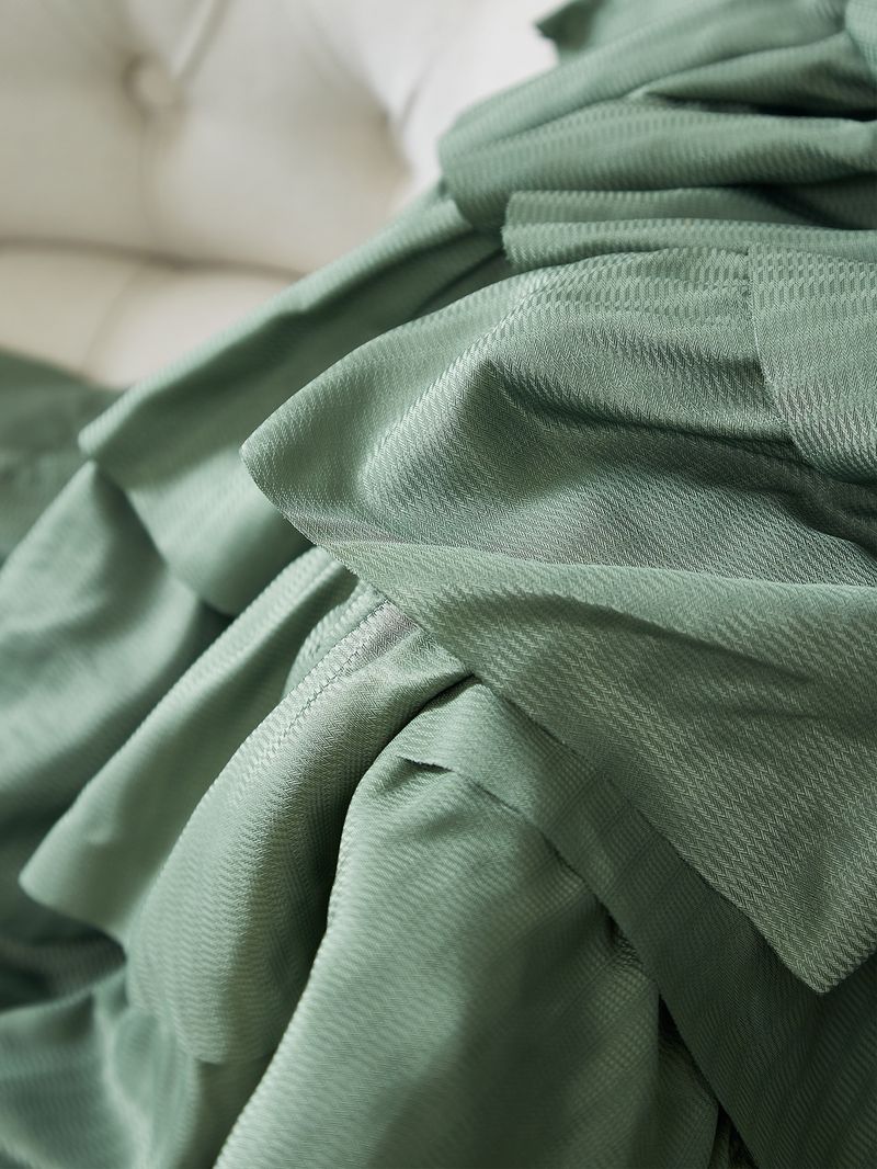 Cortinas semitransparentes modernas – cortinas de poliéster com babados para sala de estar (forro 100% blackout opcional, sem necessidade de furação, branco/prata/verde)_voghion.com