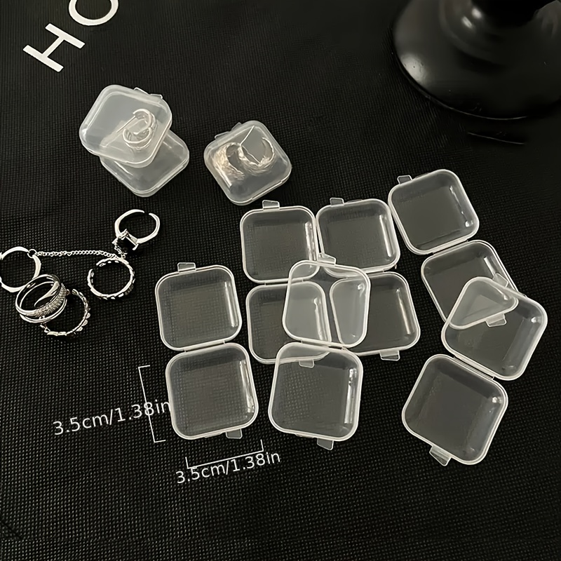 Boîte de rangement en plastique transparent avec couvercle pour bijoux, boucles d'oreilles et colliers, 20/40 pièces - Organisez et protégez vos objets de valeur_voghion.com