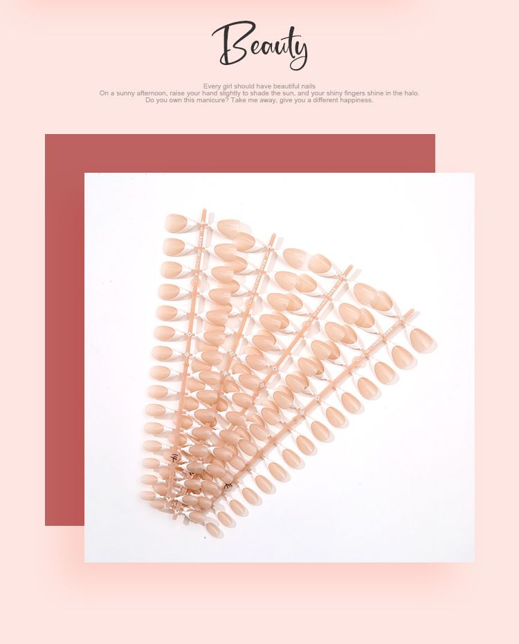 Nägel French Nail Sheet Nagel Patch Kurze Mandel Nagel Sheet Boxed 150_voghion.com