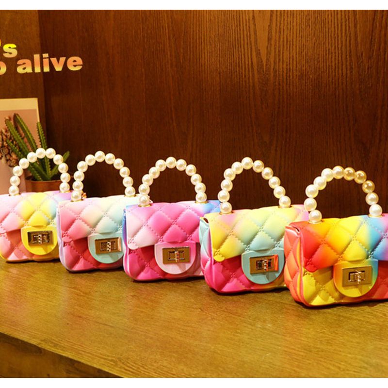 2024 Mini Mulheres Jelly Candy Color Diamond Grid Crossbody Bag, Nova Versátil Corrente Pequena Bolsa Quadrada_voghion.com