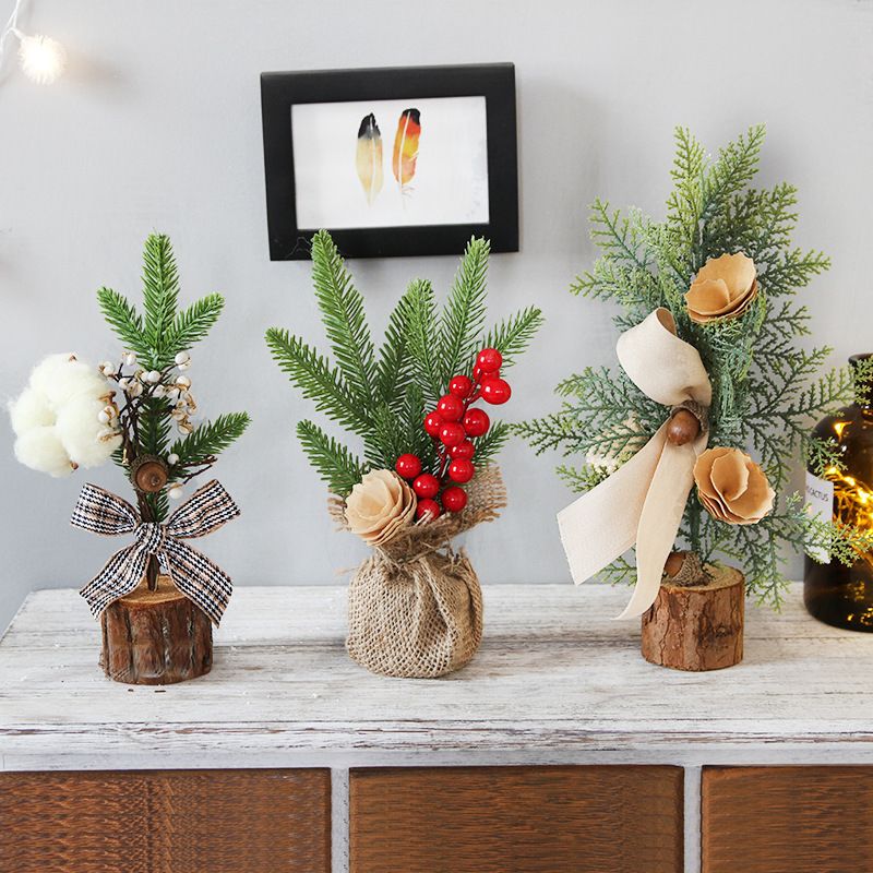 Weihnachten 25CM Dekorationen Kleine Baum Ornamente Fenster Display Desktop Dekorationen Mini Baum Topf_voghion.com