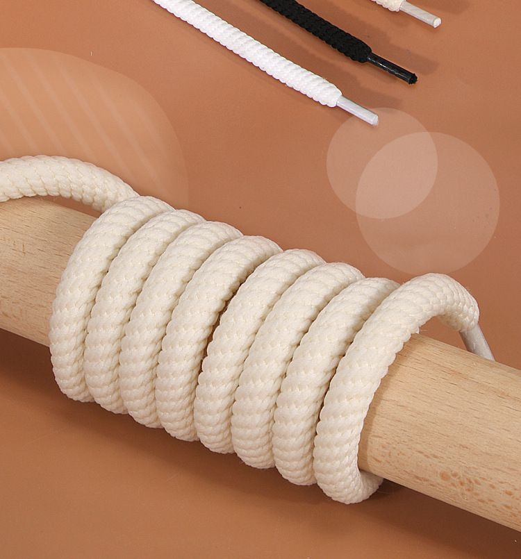 Round Braided Exaggerated Shape Bread Shoes 10mm Thick Shoelaces Butter Bread Shoelaces 1cm Width Bread Shoes_voghion.com