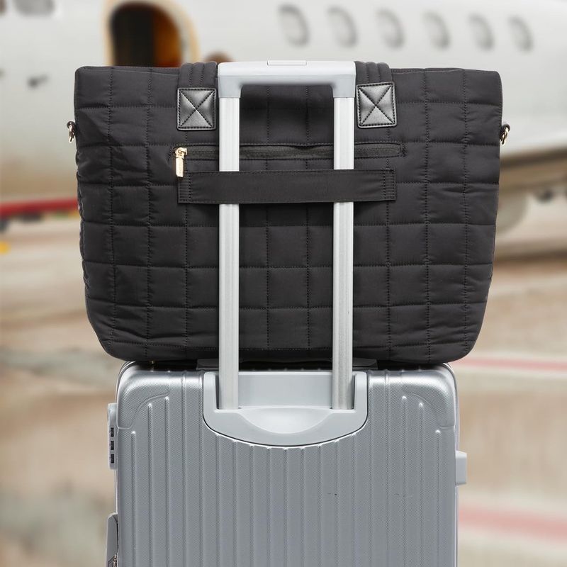 Geantă de mână pentru femei, geantă pentru laptop, geantă matlasată cu fermoar, pufoasă, pentru lucru_voghion.com