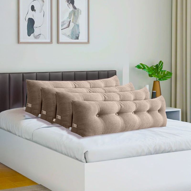 SOGA 4X 180cm Beige Triangular Wedge Bed Pillow Headboard_voghion.com