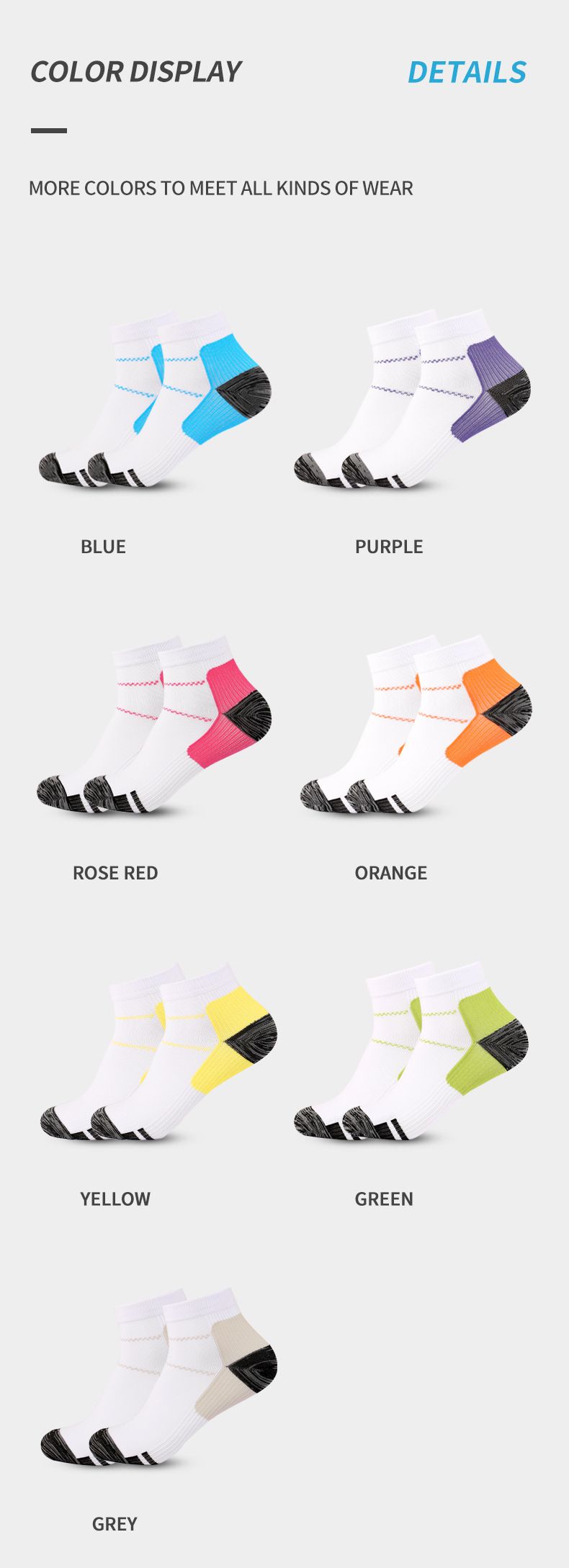 Socks Compression Socks Plantar Fascia Outdoor Sports Socks Elastic Compression Men's and Women's Compression Socks Factory Direct Sales_voghion.com