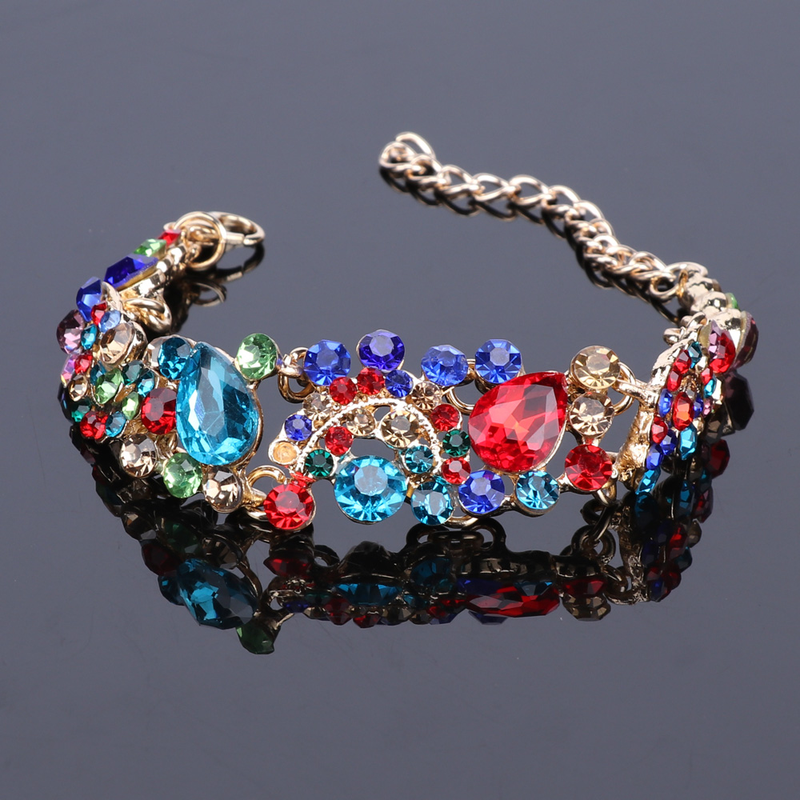 Luxuriöse Statement-Halskette, Ohrringe, Armband, Ring, Schmucksets für Frauen, Kristall-Lätzchen, goldfarbene Kette, Brautschmuck_voghion.com