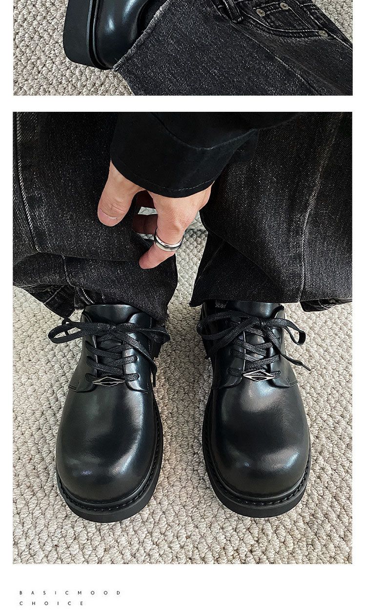 Herbst Neue Echte Derby Für Männer High-End Dicke Sohle Höhe Zunehmende Große Britischen Stil Herren Casual Leder Schuhe_voghion.com