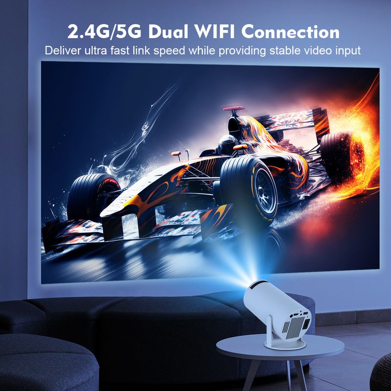 HY300Pro Projector, 1080P Full HD Supported Home Theater Projector With Allwinner H713 Chip, Mini Portable Outdoor Movie Projector For Bedroom Wall St_voghion.com