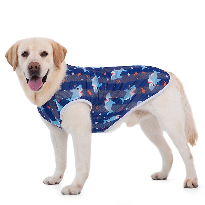 Haustierkleidung Dünner Stil Golden Retriever Labrador Atmungsaktive Weste Hund Sonnenschutzkleidung_voghion.com