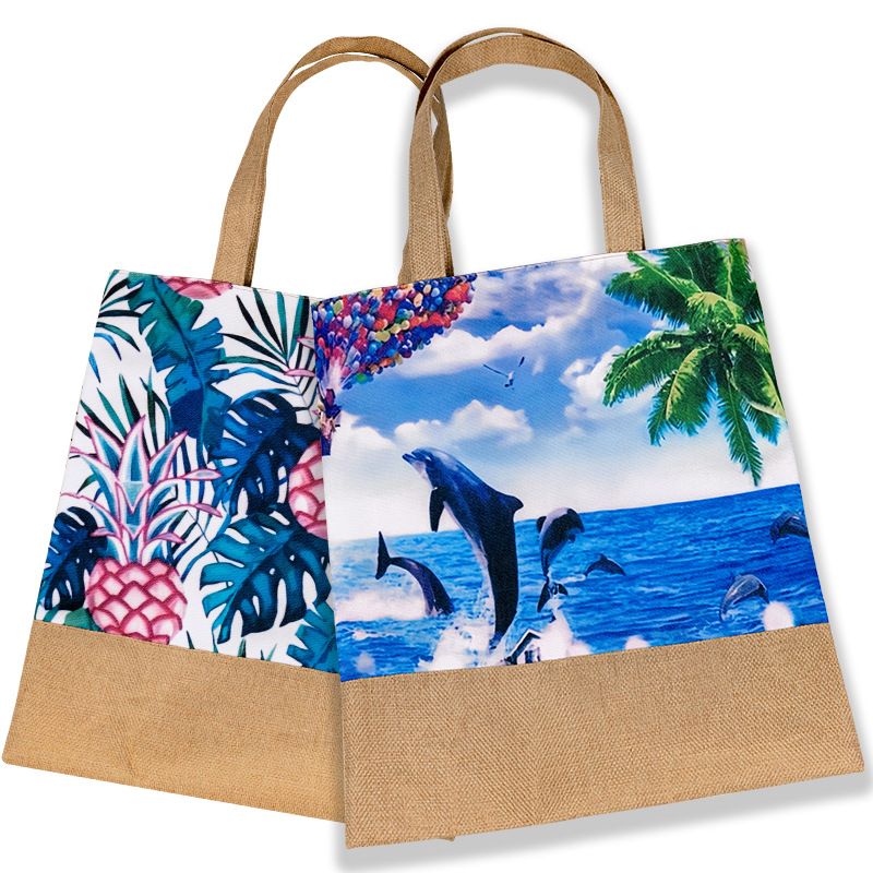 Borsa da viaggio a tracolla impermeabile in cotone e lino stampato, di grande capacità, da spiaggia, da donna, nuova e venduta_voghion.com
