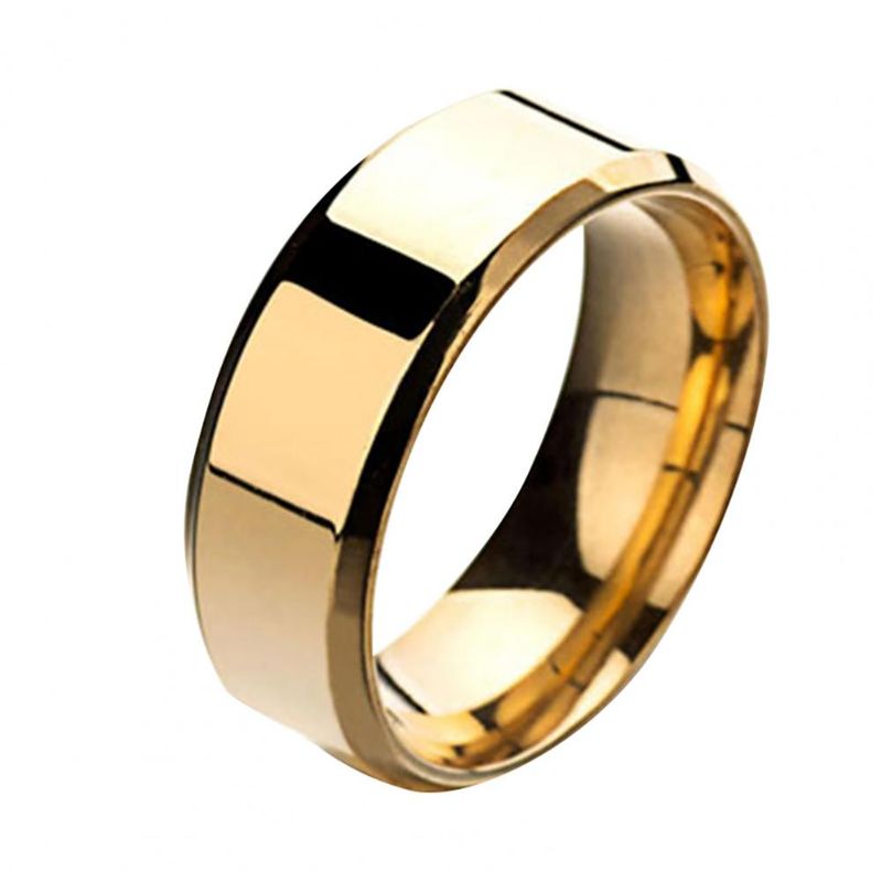Vendita calda Uomo Argento Nero Acciaio Inossidabile Classico Colore Solido Metallo Bianco Matrimonio Fidanzamento Per Uomo Gioielli Anello Fascia_voghion.com