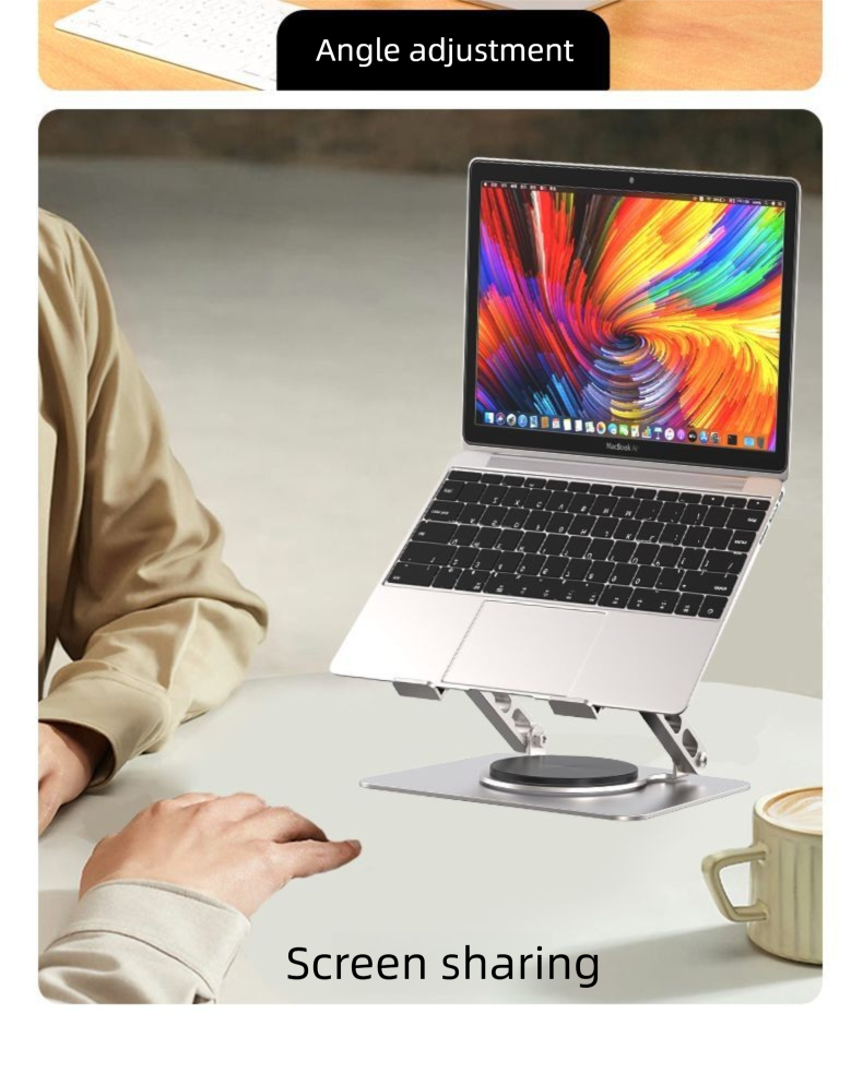 360 ° drehbarer Laptop-Ständerhalter, höhenverstellbar, hängende Kühlbasis, 360 Grad_voghion.com