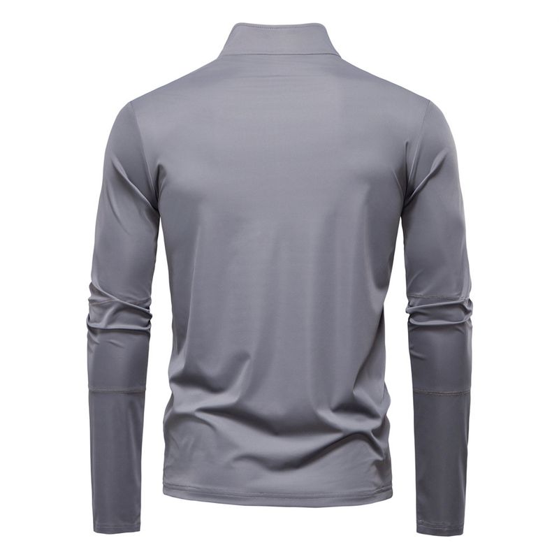 2025 Frühjahr/Sommer Neues Herren-Sonnenschutz- und UV-Schutz-UPF100+Basishemd Langarm-T-Shirt mit halbem Reißverschluss für Herren_voghion.com