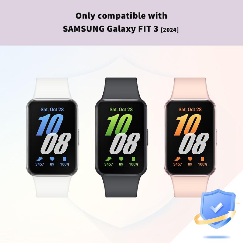 Samsung Galaxy Fit 3 Aksesuarları için Kılıf Her Yönüyle Çizilmez PC Çerçeve Tampon Temperli Cam Galaxy Fit3 Ekran Koruyucu_voghion.com