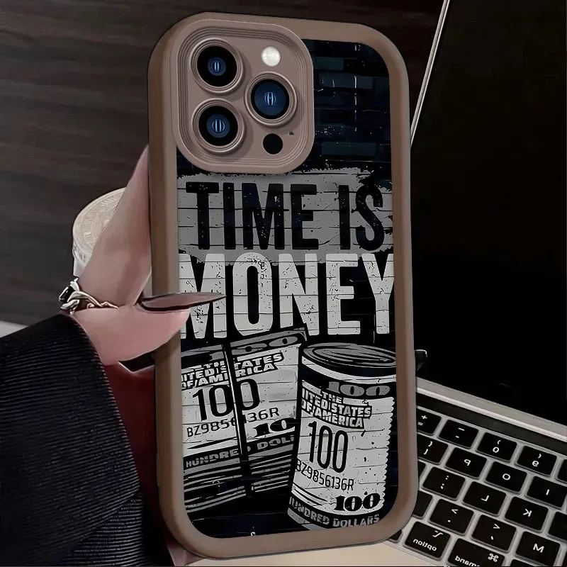 Stoßfeste, weiche Silikonhülle für iPhone 16 15 14 13 12 11 Pro Max X XS X S Max XR SE 2020 7 8 Plus Dollar-Banknote-Flüssigkeitsabdeckung_voghion.com