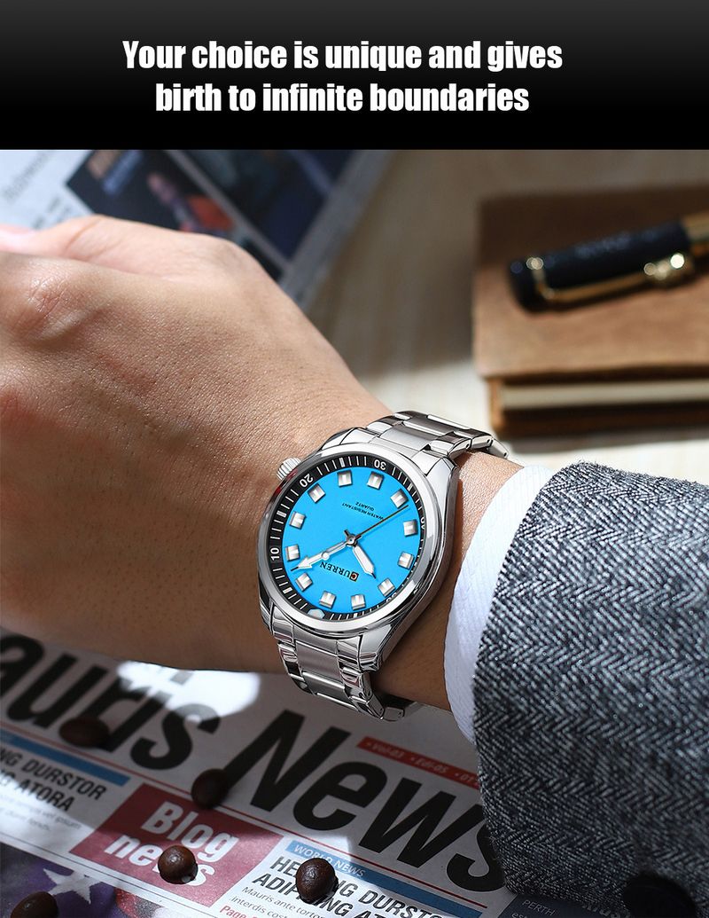 Montre homme CURREN 8451, étanche, bracelet en acier, montre à quartz pour homme, montre d'affaires pour homme_voghion.com