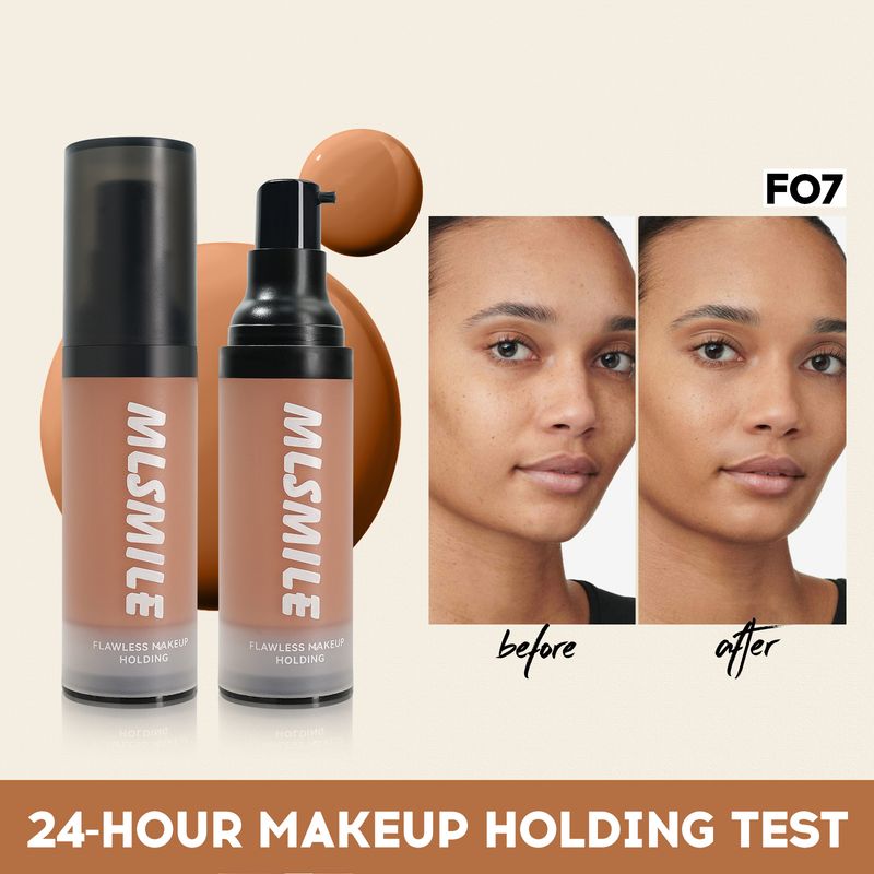 Podkład w płynie MLSMILE Concealer Liquid Foundation Matte Light And Thin, który poprawia wygląd twarzy, rozjaśnia i stanowi bazę dla 8 kolorów podkładu w kremie Nude Makeup_voghion.com