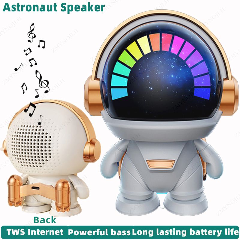 New Wireless Bluetooth Astronaut Astronaut Speaker TWS Couplet Cute Desktop Space Robot Subwoofer Bluetooth Speaker Outdoor Gift_voghion.com