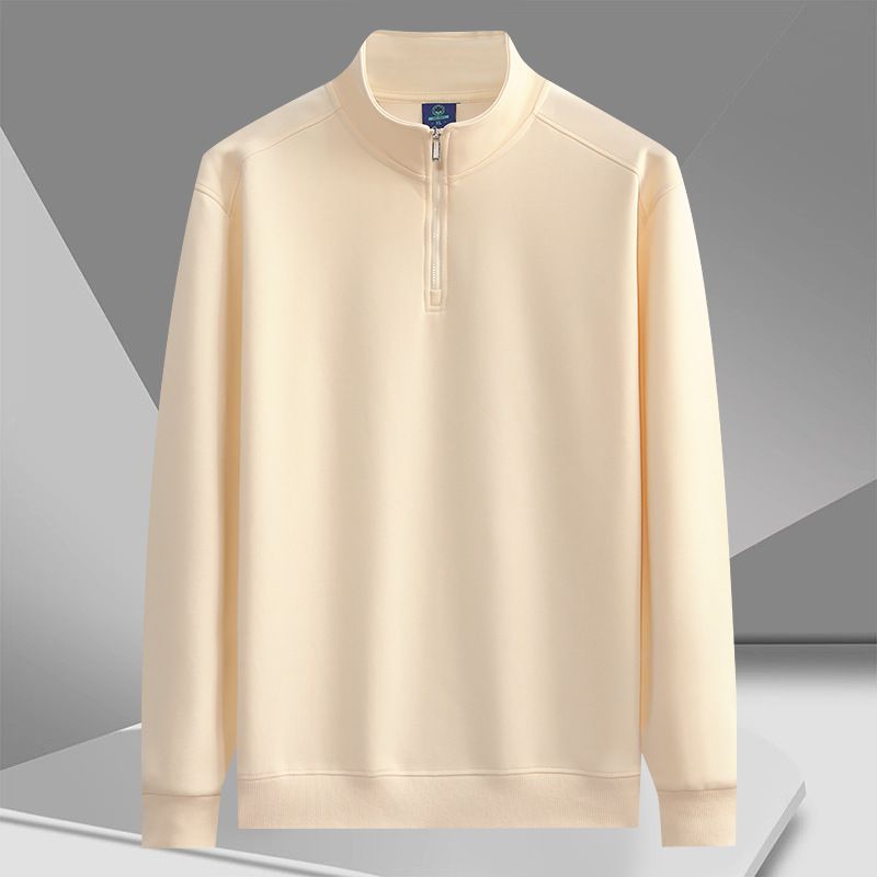 Herren-Polo-Sweatshirt im Retro-Stil mit halbem Reißverschluss – Locker sitzender Pullover mit Stehkragen und langen Ärmeln für die Freizeit (erhältlich in 7 Größen und 6 Farben)_voghion.com