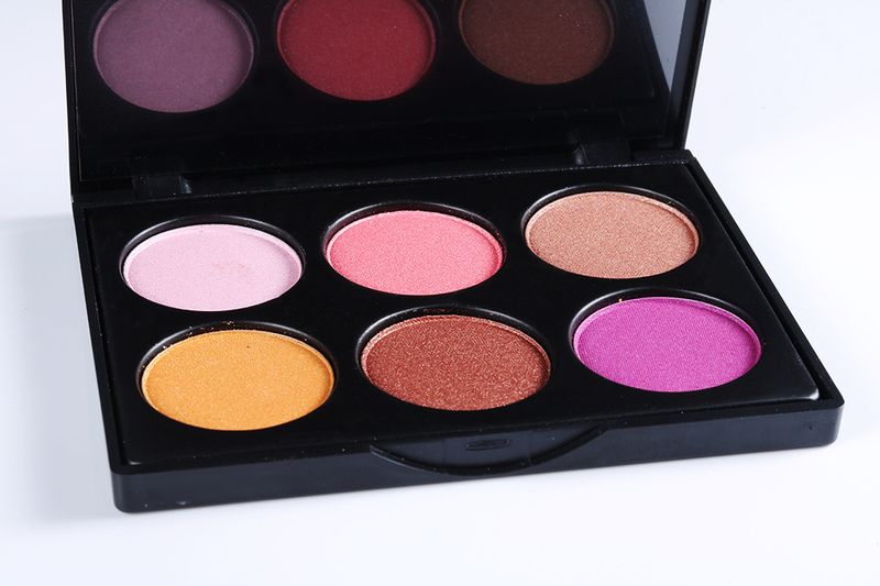 Lidschatten POPFEEL 6 Farben Glitzerpuder Lidschatten Sechs Farben Mini Lidschatten Perlglanz Matt Make-Up Palette_voghion.com