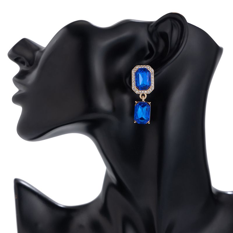 Retro square full diamond gem pearl choker necklace temperament French multi layer necklace_voghion.com