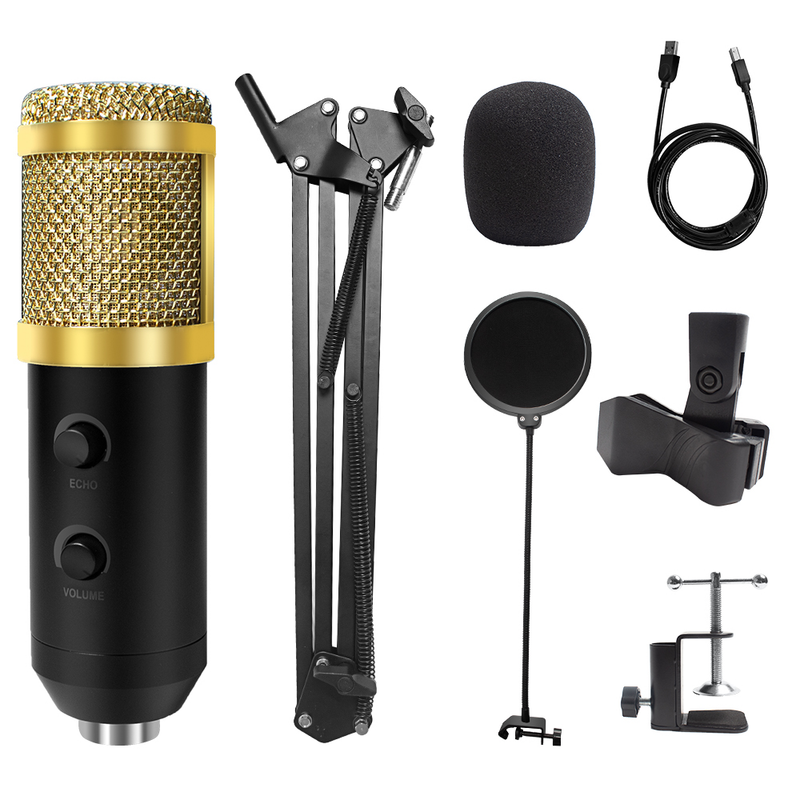 E20 PC-microfoon USB-microfoon met 6 inch ringlichtarmstandaard Professionele ringlichtstudiokit voor YouTube Video Popcast_voghion.com