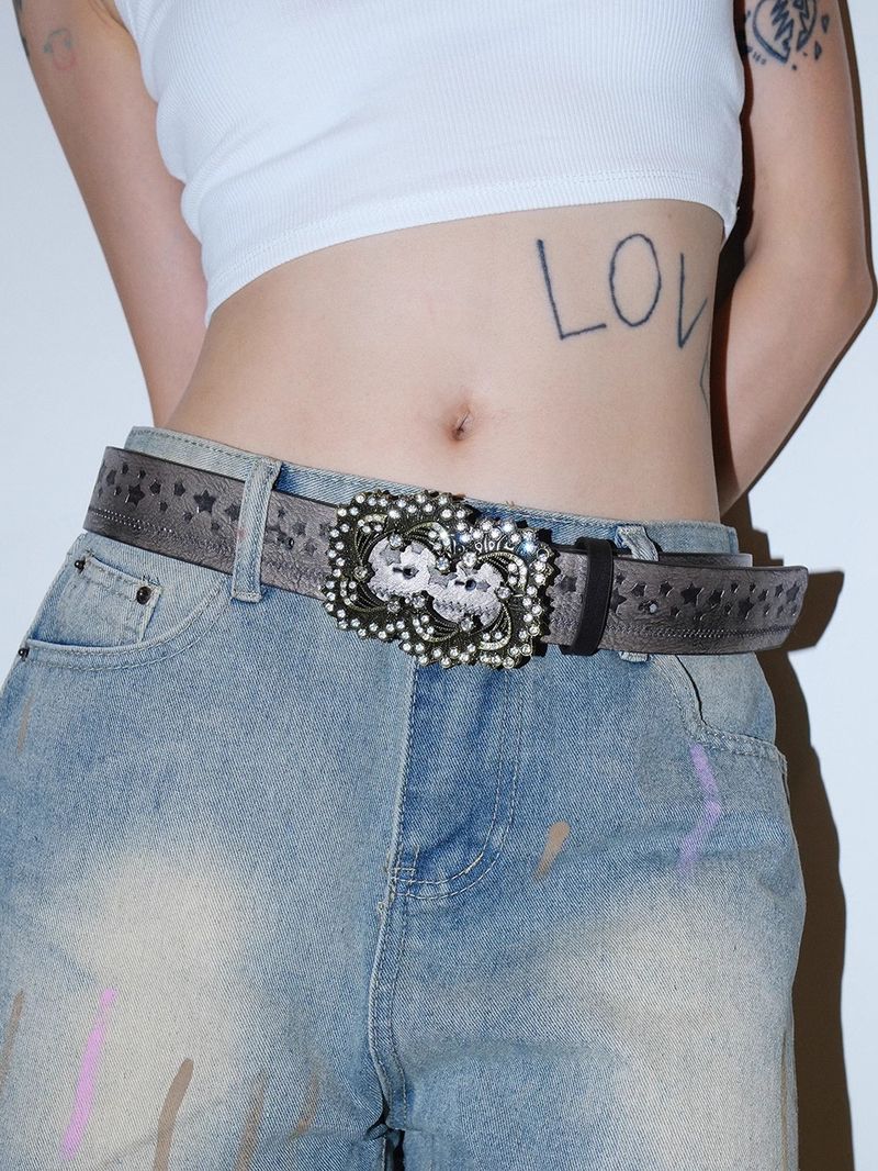 Nova Flash Diamonds Women's Multifunctional Daily Casual Jeans One Belt For All_voghion.com