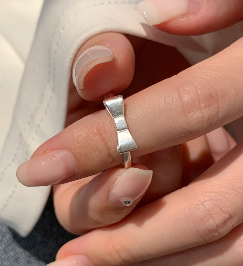 Sier VENUS Sterling Fashion Frosted Butterfly Ring Ladies Personality Simple Ring Jewelry Gift Wholesale_voghion.com