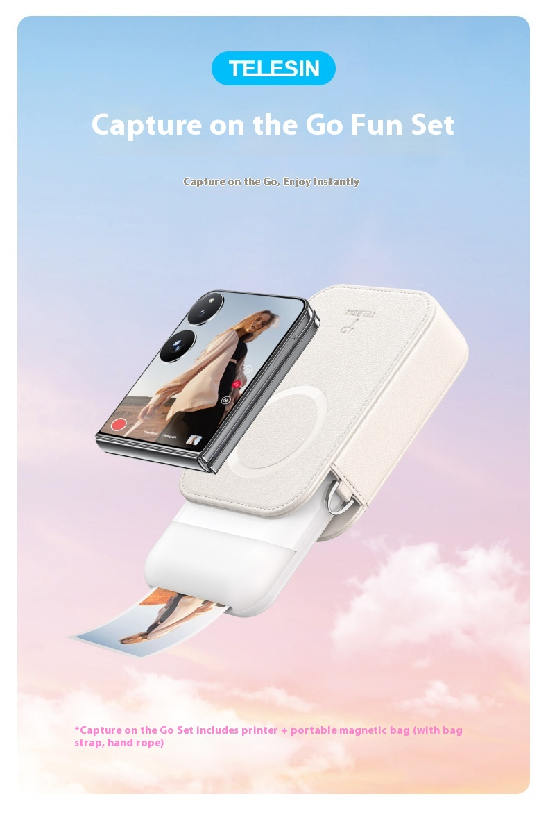 Mini impressora fotográfica, impressora fotográfica instantânea portátil sem fio Bluetooth de bolso, impressão sem tinta para smartphone, uso doméstico e viagens, ZINK Zero Ink_voghion.com