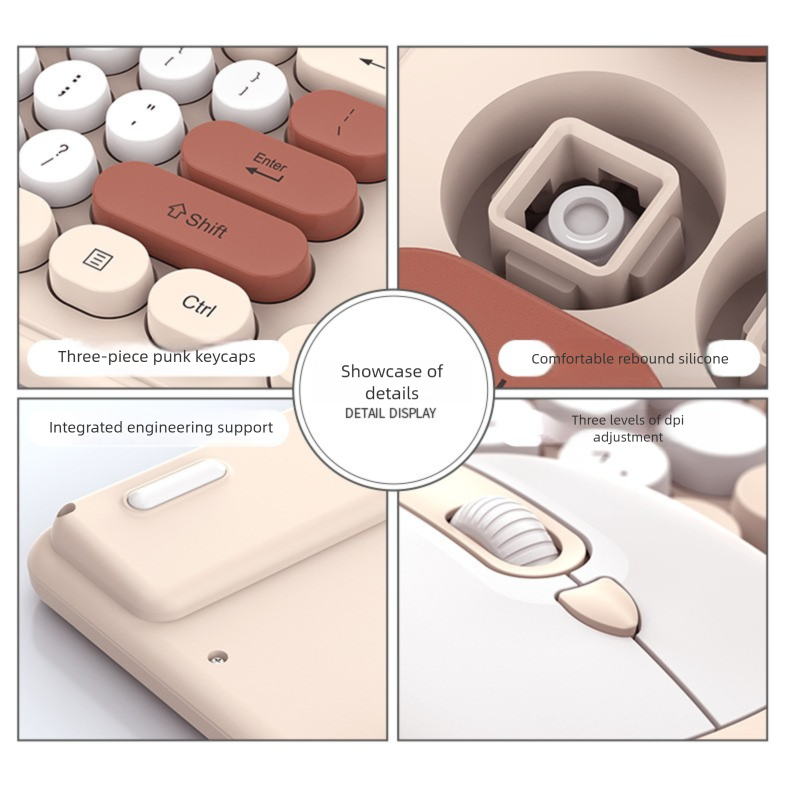 Viper WK200 Wireless Keyboard Mouse Set Fashion Punk Desktop Computer Laptop Office Business_voghion.com