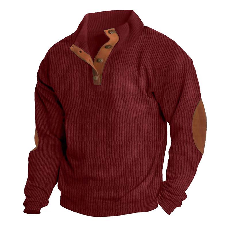 Felpa sportiva da uomo con maniche raglan per esterni, colletto alla coreana casual_voghion.com