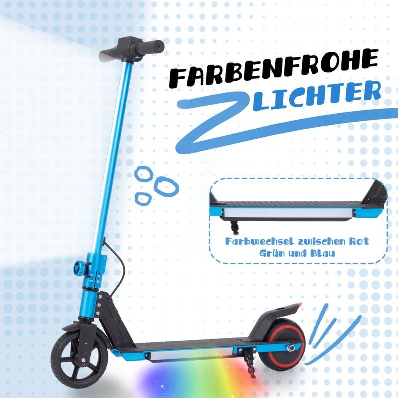 Cityroller Kinderroller 6,5'' E-Roller per 6-12 anni 60Wh, max. 5-8 km, Klappbar Belastbarkeit 50 Kg, 14 km/h, EBS+Fußbremse_voghion.com